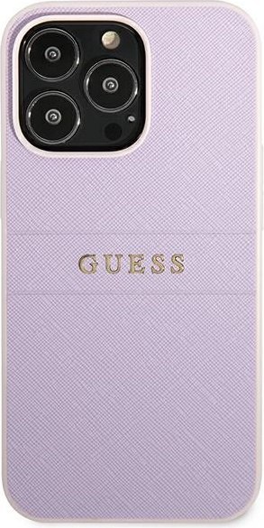 Etui na telefon iPhone 13 Pro Guess Saffiano Hardcase Purpurowy