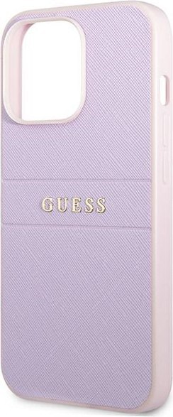 Etui na telefon iPhone 13 Pro Guess Saffiano Hardcase Purpurowy