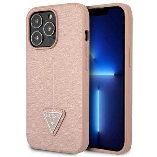 Etui na telefon iPhone 13 Pro Guess różowe hardcase Saffiano