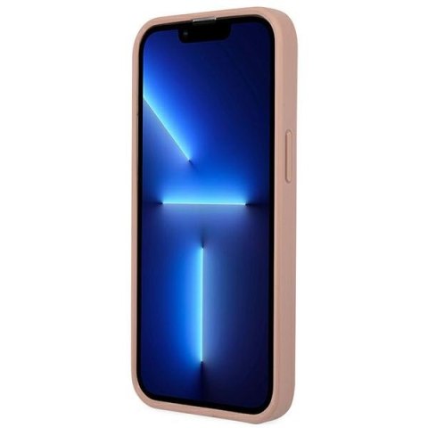 Etui na telefon iPhone 13 Pro Guess różowe hardcase Saffiano