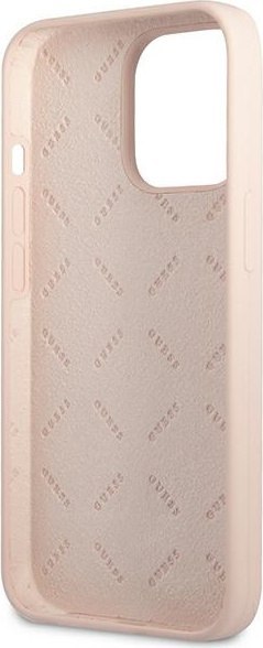 Etui na telefon iPhone 13 Pro Guess różowe hardcase silikonowe