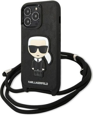 Etui na telefon iPhone 13 Pro Karl Lagerfeld Leather Monogram Patch