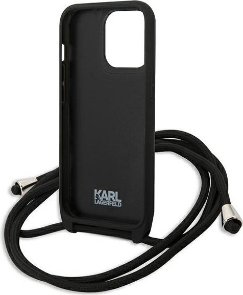 Etui na telefon iPhone 13 Pro Karl Lagerfeld Leather Monogram Patch