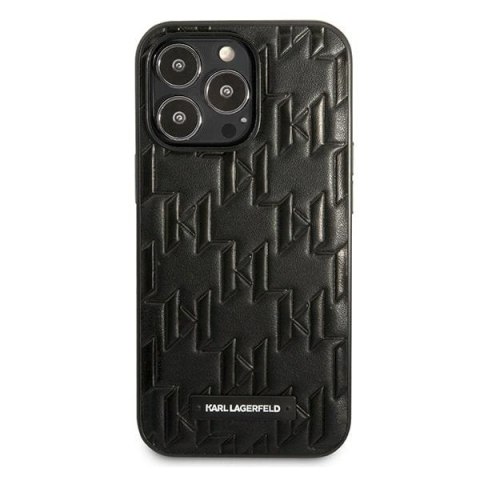 Etui na telefon iPhone 13 Pro Karl Lagerfeld czarne Monogram Plaque