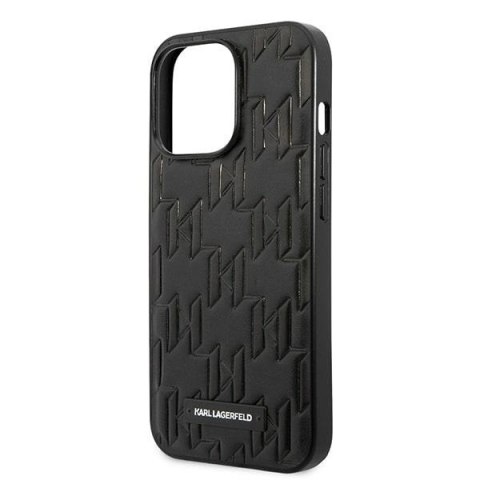 Etui na telefon iPhone 13 Pro Karl Lagerfeld czarne Monogram Plaque