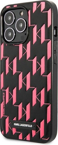 Etui iPhone 13 Pro Karl Lagerfeld różowe Monogram Plaque