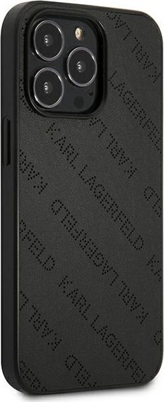 Etui na telefon iPhone 13 Pro Karl Lagerfeld czarne Perforated Allover