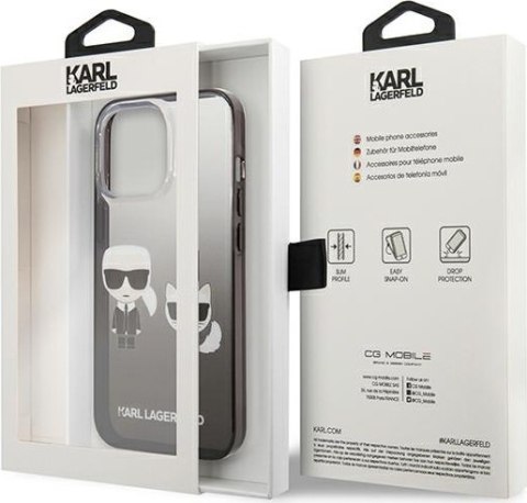 Etui na telefon iPhone 13 Pro Karl Lagerfeld czarne Gradient Ikonik