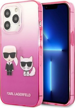 Etui iPhone 13 Pro Karl Lagerfeld różowe Gradient Ikonik Karl & Choupette