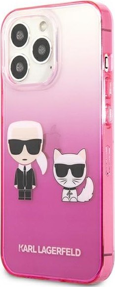 Etui iPhone 13 Pro Karl Lagerfeld różowe Gradient Ikonik Karl & Choupette