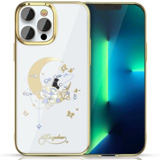 Etui iPhone 13 Pro Kingxbar złote Moon Swarovski (Flower)