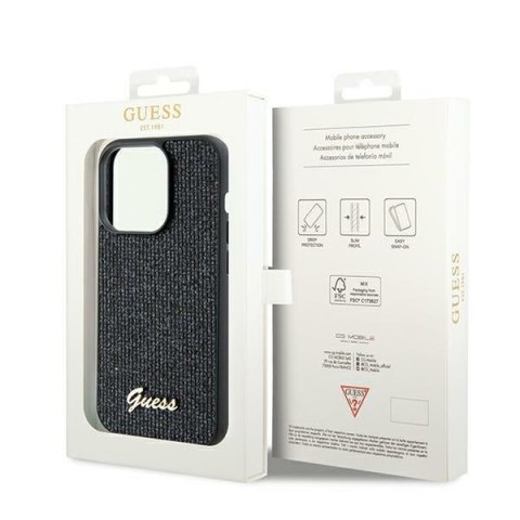 Etui iPhone 13 / 13 Pro Guess GUHCP13LPMSDGSK czarny hardcase Disco Metal Script