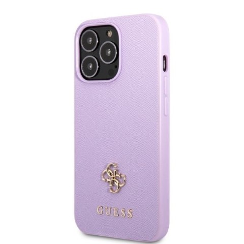 Etui na telefon iPhone 13 Pro Guess GUHCP13LPS4MU purpurowe Saffiano