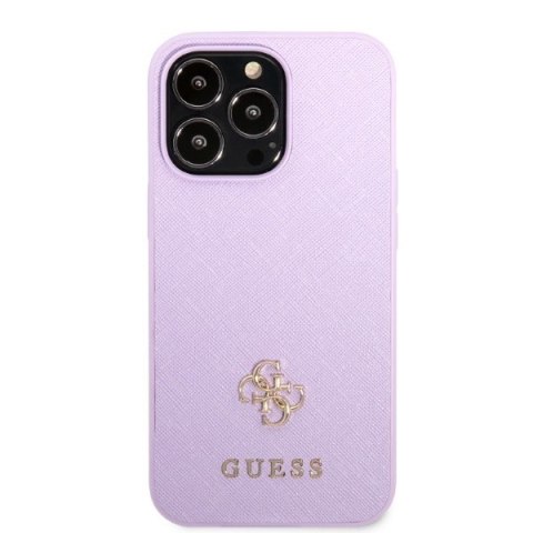 Etui na telefon iPhone 13 Pro Guess GUHCP13LPS4MU purpurowe Saffiano