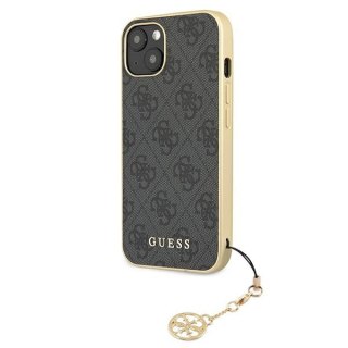 Etui na telefon iPhone 13 Guess szare hardcase 4G Charms Collection