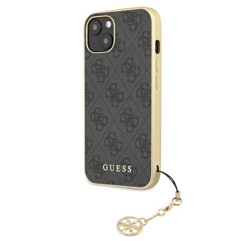 Etui na telefon iPhone 13 Guess szare hardcase 4G Charms Collection