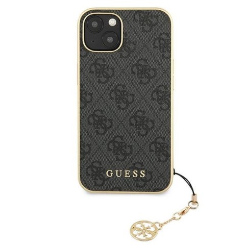 Etui na telefon iPhone 13 Guess szare hardcase 4G Charms Collection