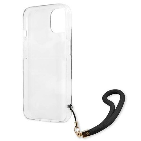 Etui na telefon iPhone 13 Guess czarne hardcase Camo Strap Collection