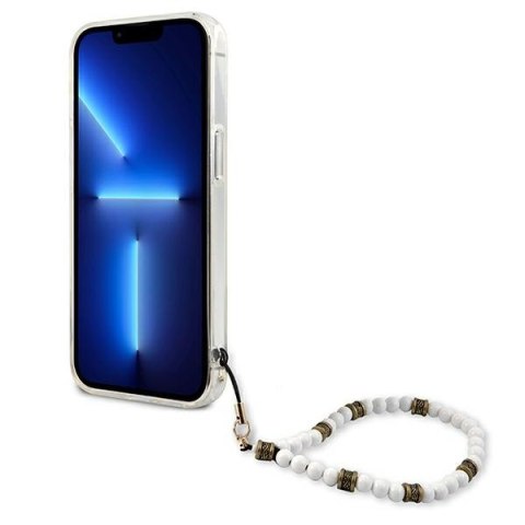 Etui na telefon iPhone 13 Guess przezroczyste hardcase White Pearl