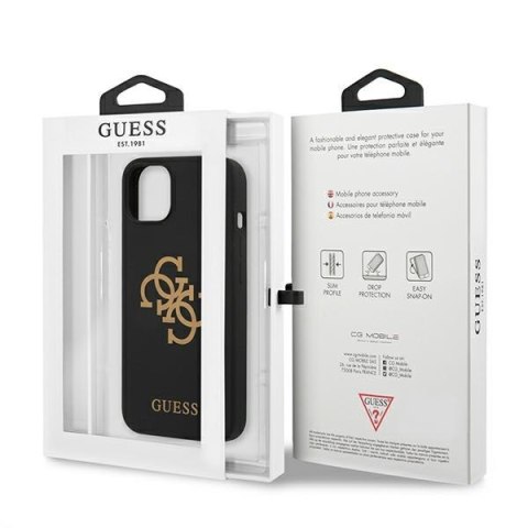 Etui na telefon iPhone 13 Guess czarne hardcase silikonowe 4G