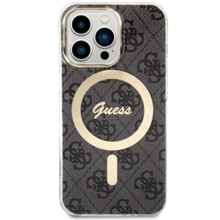 Etui na telefon iPhone 13 Pro Guess 4G MagSafe czarne - eleganckie i trwałe