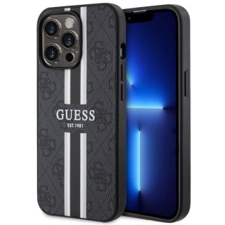 Etui iPhone 13 / 13 Pro Guess 4G Printed Stripes MagSafe czarne