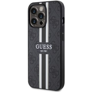 Etui iPhone 13 / 13 Pro Guess 4G Printed Stripes MagSafe czarne