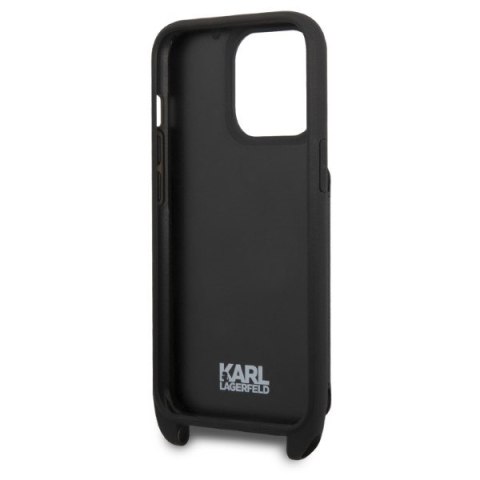 Etui na telefon iPhone 13 Pro Karl Lagerfeld Saffiano Metal Karl Head