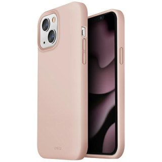 Etui na telefon iPhone 13 UNIQ Lino różowy - elegancka ochrona