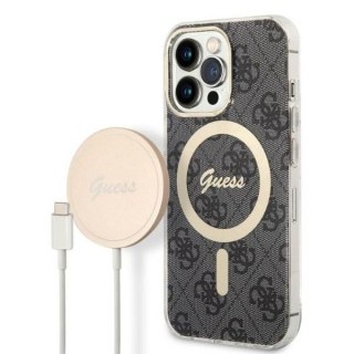 Etui na telefon Guess 4G Print MagSafe + ładowarka bezprzewodowa iPhone 13 Pro