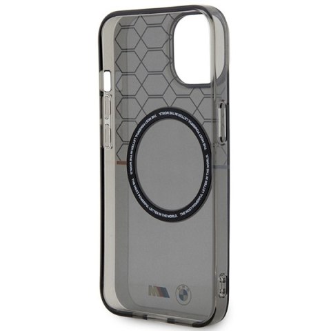 Etui iPhone 13 / 14 / 15 BMW szare Pattern MagSafe