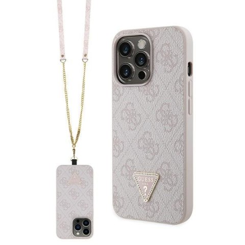 Etui iPhone 13 / 13 Pro Guess GUHCP13LP4TDSCPP różowy hardcase Crossbody 4G Metal Logo