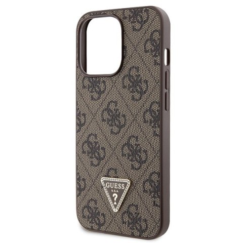 Etui iPhone 13 / 13 Pro Guess GUHCP13LP4TDSCPW brązowy hardcase Crossbody 4G Metal Logo