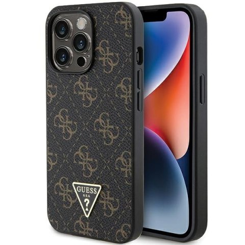 Etui iPhone 13 / 13 Pro Guess GUHCP13LPG4GPK czarne hardcase 4G Triangle Metal Logo