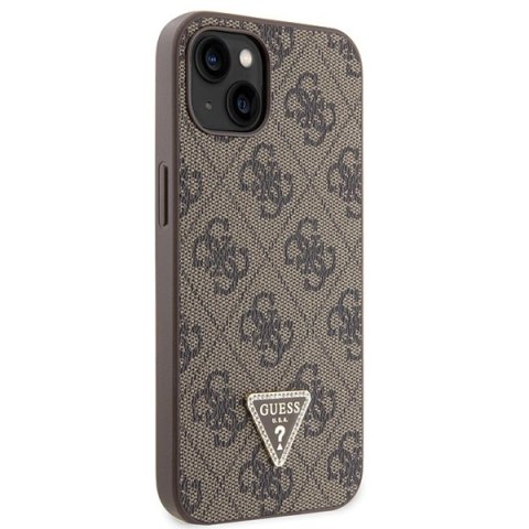 Etui na telefon iPhone 13 Guess brązowe hardcase Crossbody 4G Metal Logo