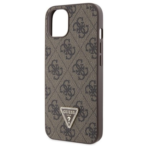 Etui na telefon iPhone 13 Guess brązowe hardcase Crossbody 4G Metal Logo