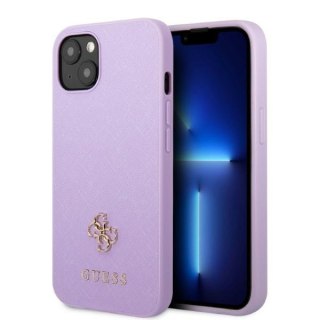 Etui na telefon iPhone 13 Guess purpurowe hardcase Saffiano 4G