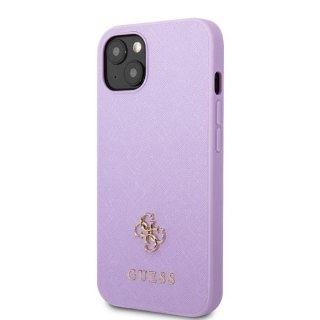 Etui na telefon iPhone 13 Guess purpurowe hardcase Saffiano 4G