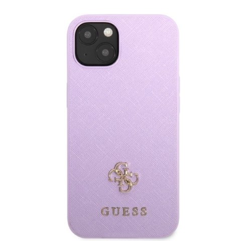 Etui na telefon iPhone 13 Guess purpurowe hardcase Saffiano 4G