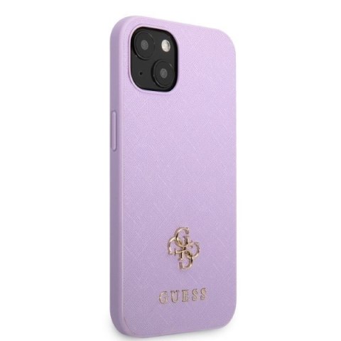 Etui na telefon iPhone 13 Guess purpurowe hardcase Saffiano 4G