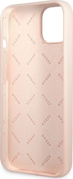 Etui na telefon iPhone 13 Guess różowe hardcase Silicone Triangle