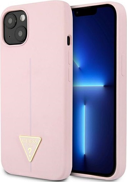 Etui na telefon iPhone 13 Guess fioletowe hardcase silikonowe Triangle