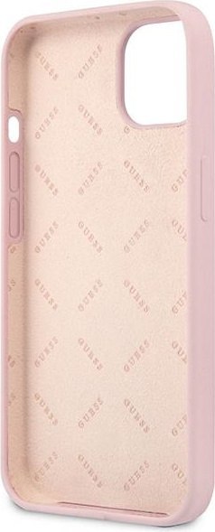 Etui na telefon iPhone 13 Guess fioletowe hardcase silikonowe Triangle