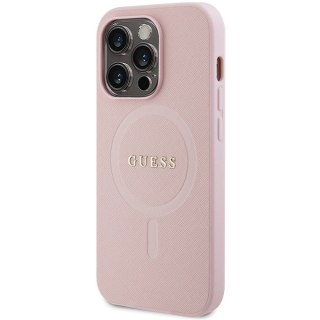 Etui iPhone 13 / 13 Pro Guess Saffiano MagSafe różowe