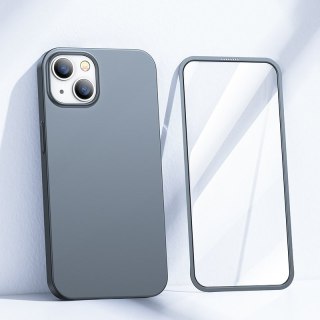 Etui na telefon iPhone 13 Joyroom szare + szkło ochronne do ekranu