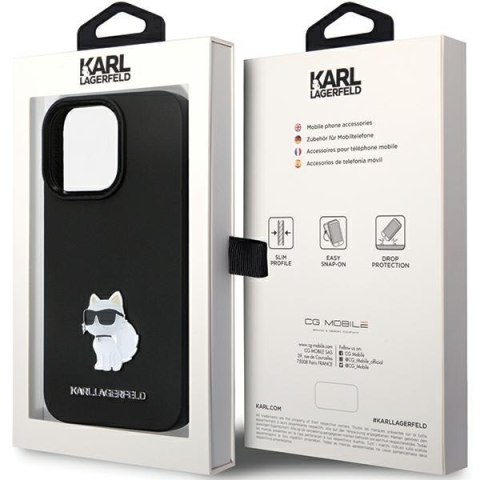 Etui iPhone 13 / 13 Pro Karl Lagerfeld czarne Silicone C Metal Pin