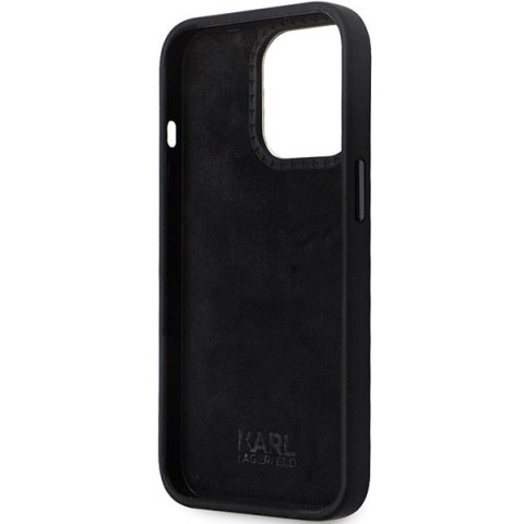 Etui iPhone 13 / 13 Pro Karl Lagerfeld czarne Silicone Ikonik Metal Pin