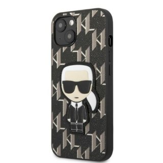 Etui na telefon iPhone 13 Karl Lagerfeld Monogram Ikonik Patch czarne