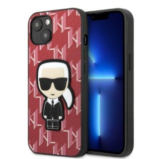 Etui na telefon iPhone 13 Karl Lagerfeld Monogram Ikonik Patch czerwone