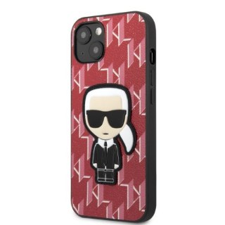 Etui na telefon iPhone 13 Karl Lagerfeld Monogram Ikonik Patch czerwone